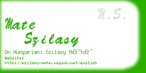 mate szilasy business card